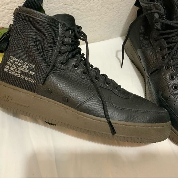 Nike SF Air Force 1 Mid Black Hazel Goddess Division Utility 917753-002 Men’s - Picture 5 of 14